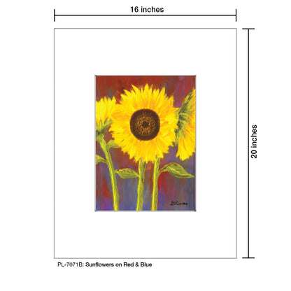 Sunflowers on Red & Blue, Print (#7071B)