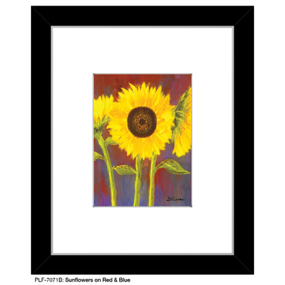 Sunflowers on Red & Blue, Print (#7071B)