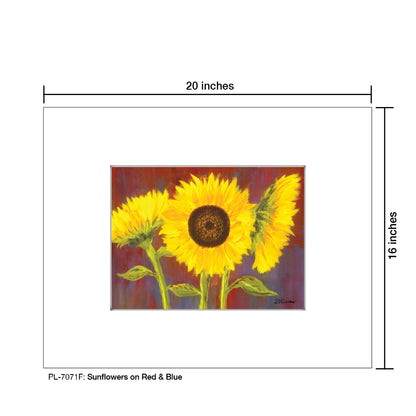 Sunflowers on Red & Blue, Print (#7071F)