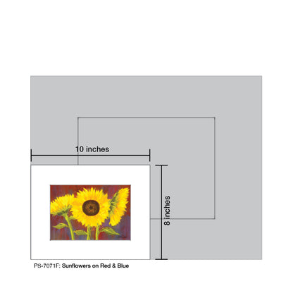 Sunflowers on Red & Blue, Print (#7071F)