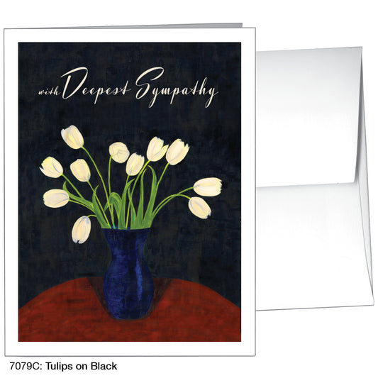 Tulips On Black, Greeting Card (7079C)