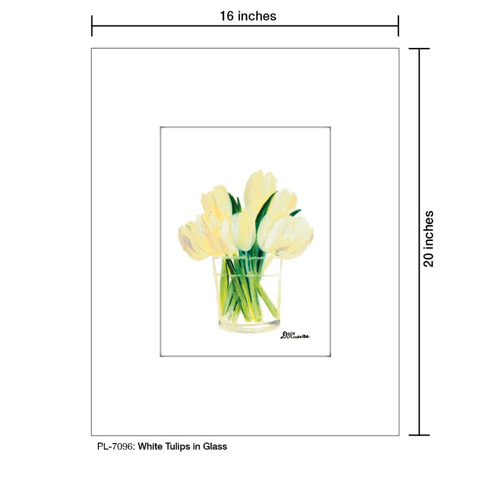 White Tulips in Glass, Print (#7096)