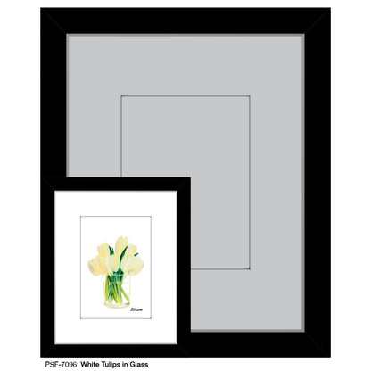 White Tulips in Glass, Print (#7096)