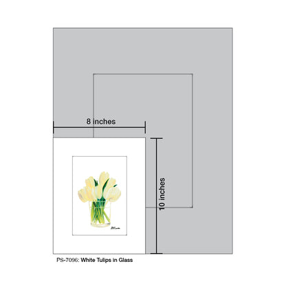 White Tulips in Glass, Print (#7096)