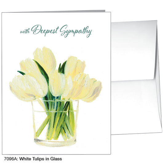 White Tulips In Glass, Greeting Card (7096A)