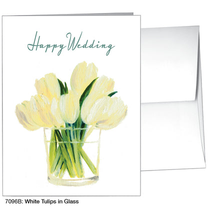 White Tulips In Glass, Greeting Card (7096B)