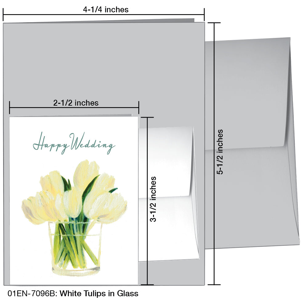 White Tulips In Glass, Greeting Card (7096B)