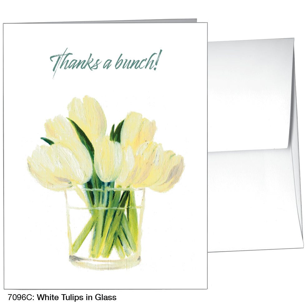 White Tulips In Glass, Greeting Card (7096C)