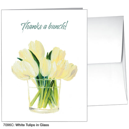 White Tulips In Glass, Greeting Card (7096C)