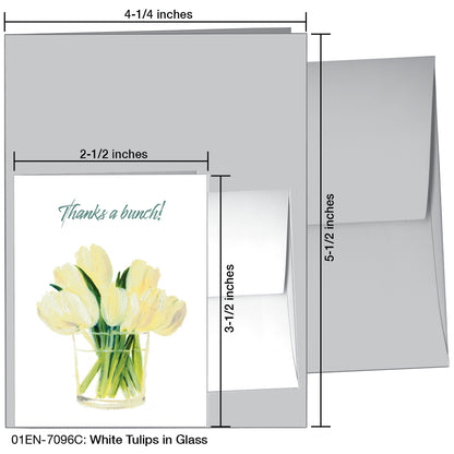 White Tulips In Glass, Greeting Card (7096C)