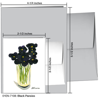 Black Pansies, Greeting Card (7108)