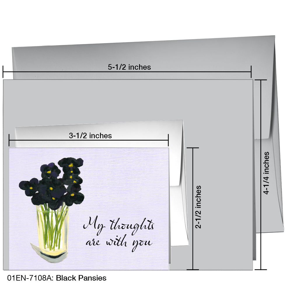 Black Pansies, Greeting Card (7108A)