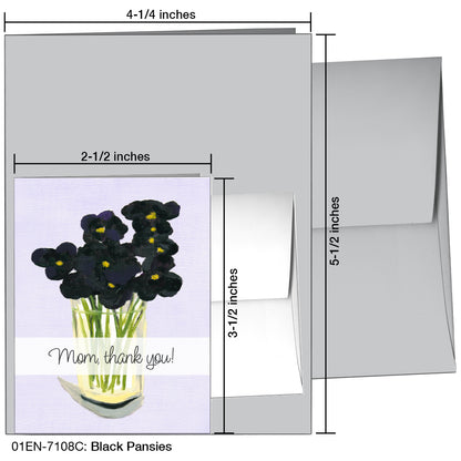 Black Pansies, Greeting Card (7108C)