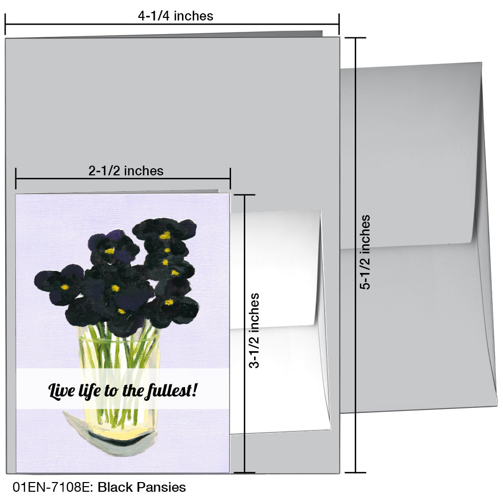 Black Pansies, Greeting Card (7108E)