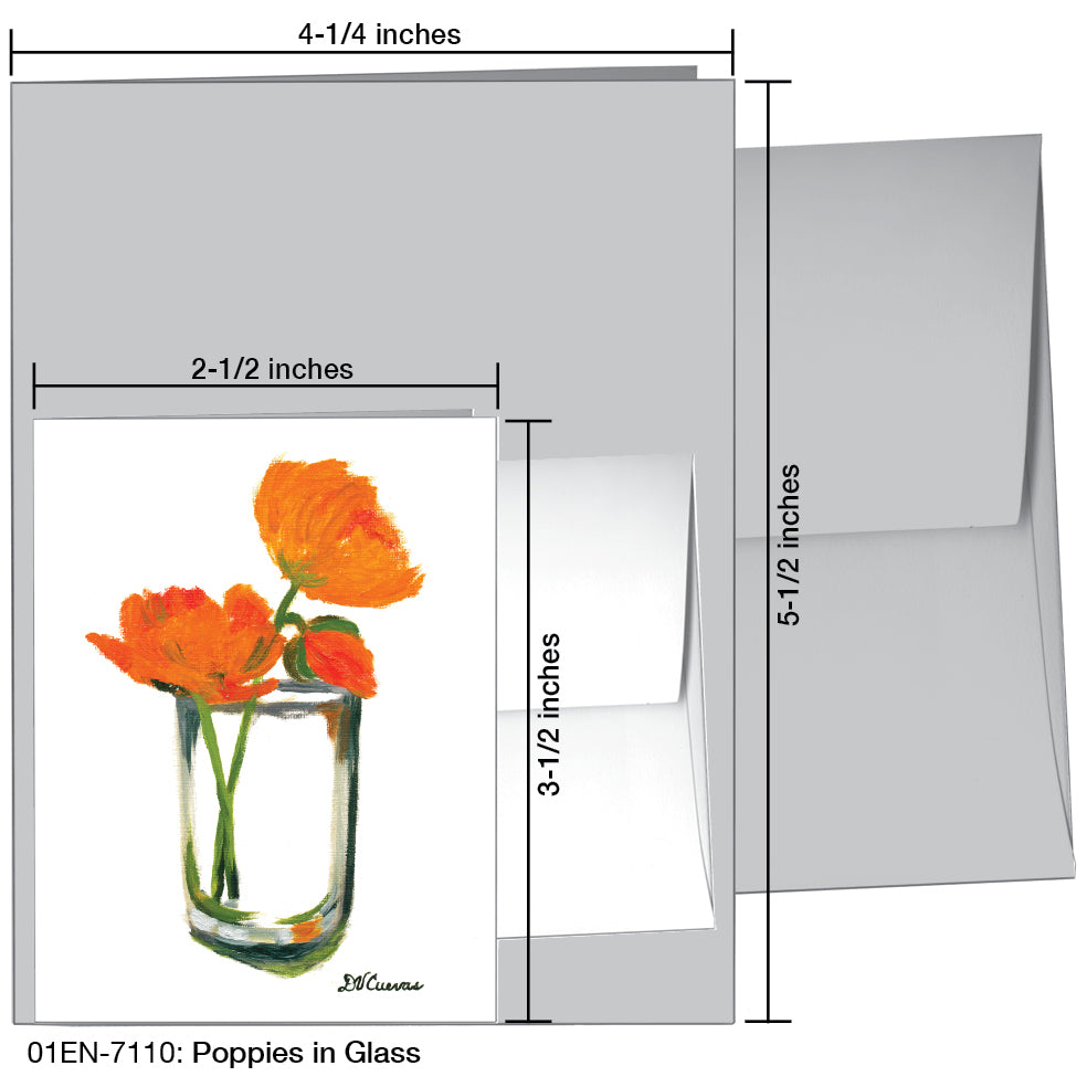 Poppies In Glass, Greeting Card (7110)