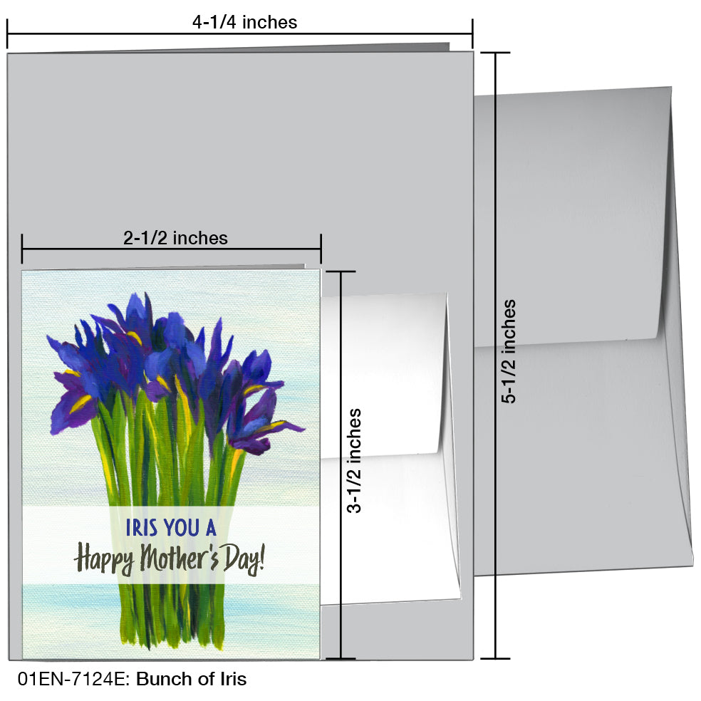 Bunch Of Iris, Greeting Card (7124E)