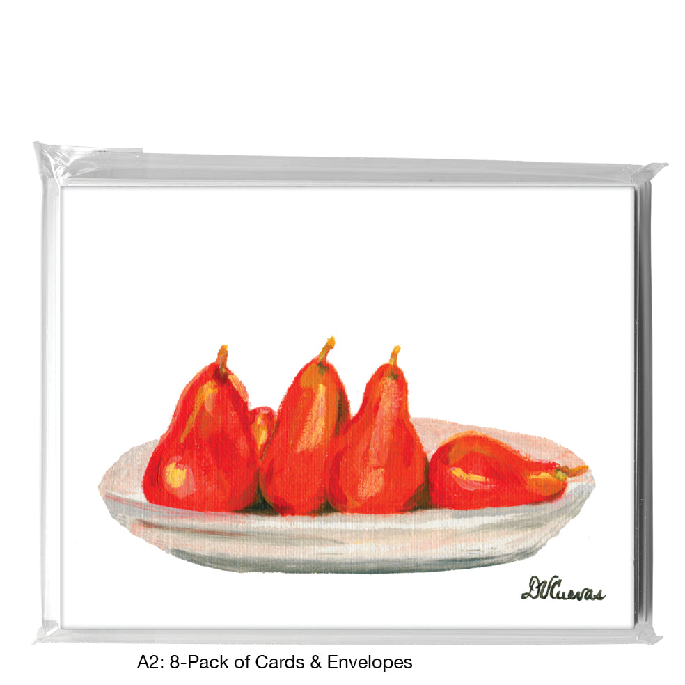 Pears In Red, Greeting Card (7138)