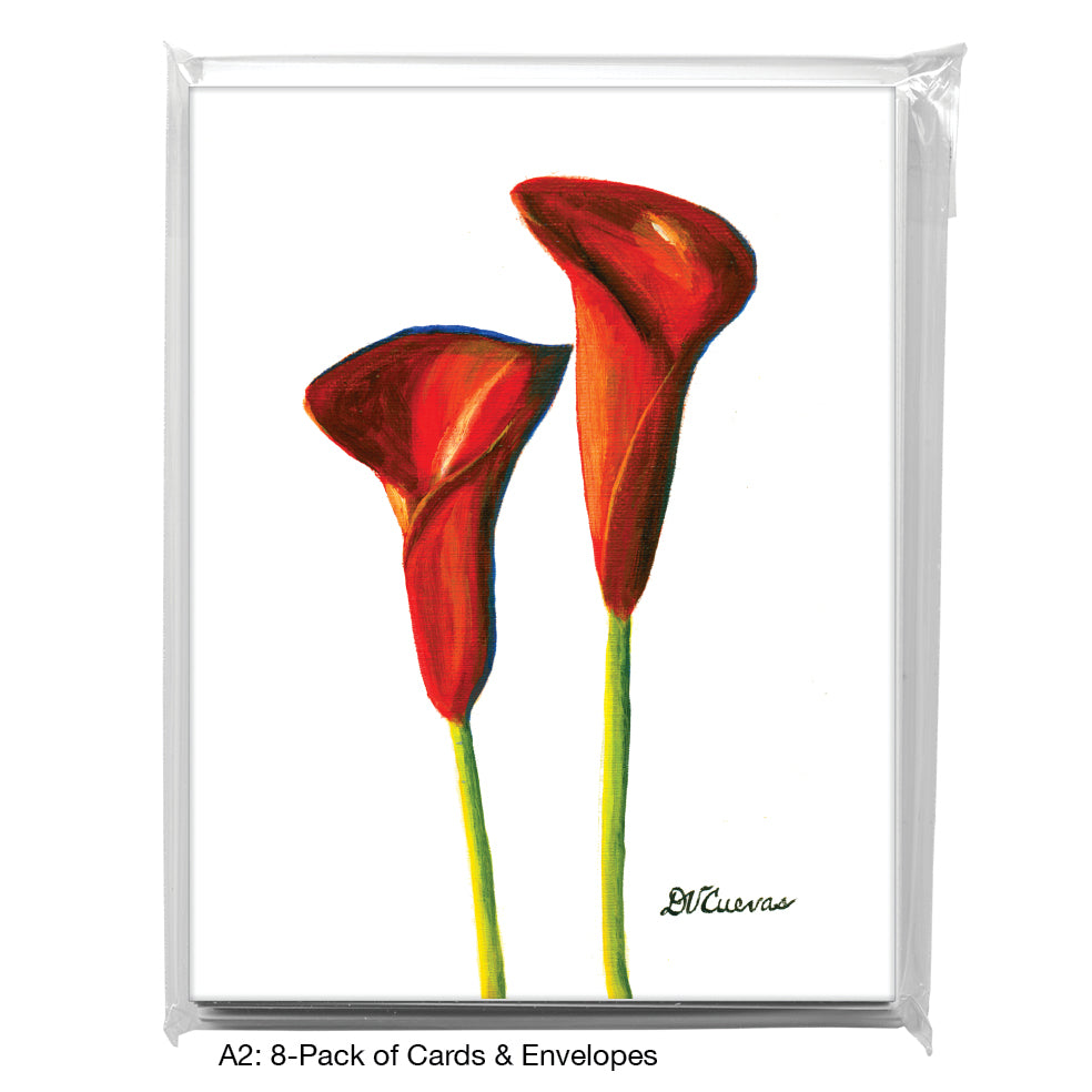 Red Lilies, Greeting Card (7141)