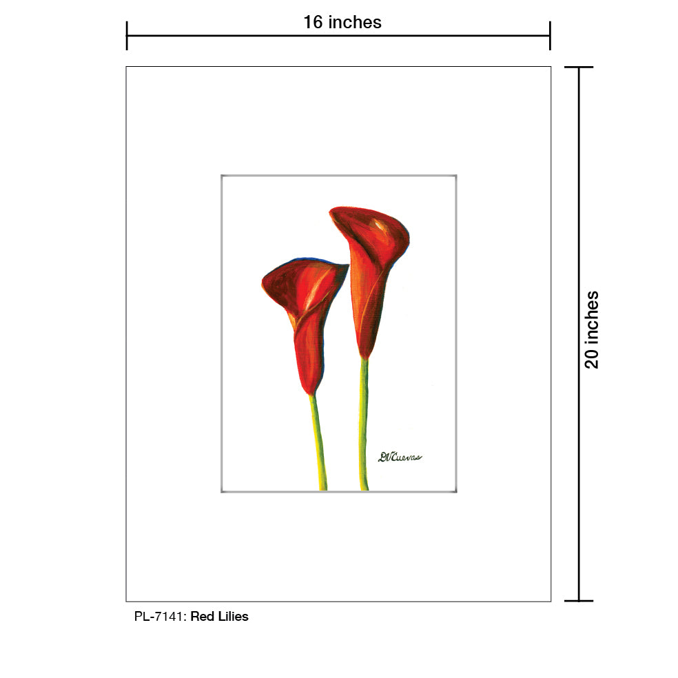 Red Lilies, Print (#7141)