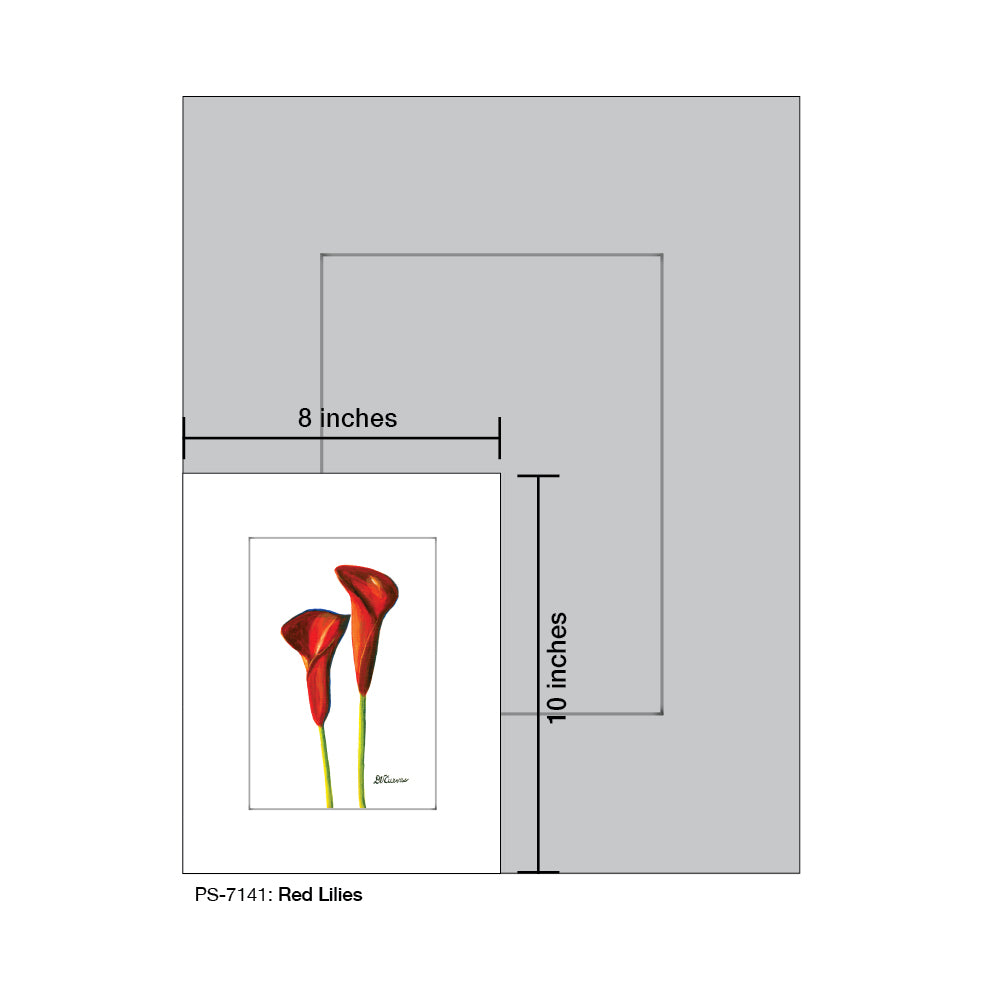 Red Lilies, Print (#7141)