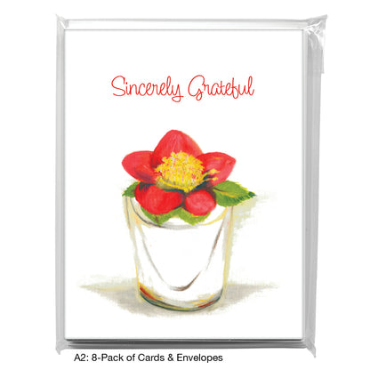 Red Star Shaped Hellebore, Greeting Card (7142B)