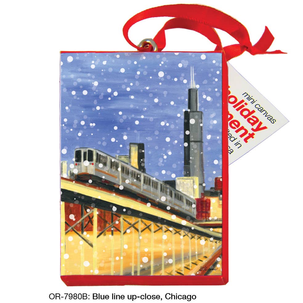 Blue Line Up-Close, Chicago, Ornament (OR-7980B)