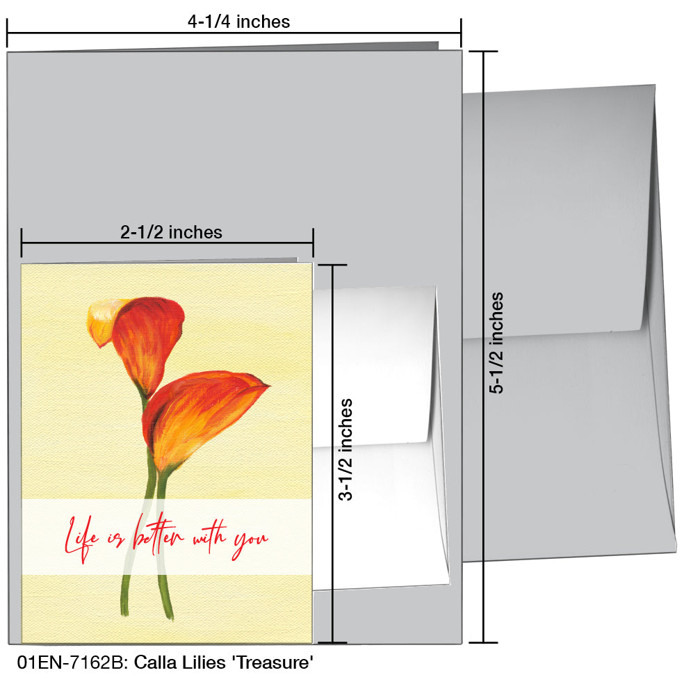 Calla Lilies 'Treasure', Greeting Card (7162B)