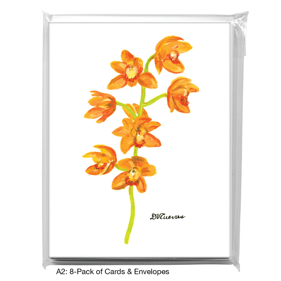 Orchid 'Cybidium', Greeting Card (7169)