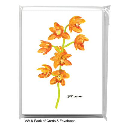 Orchid 'Cybidium', Greeting Card (7169)