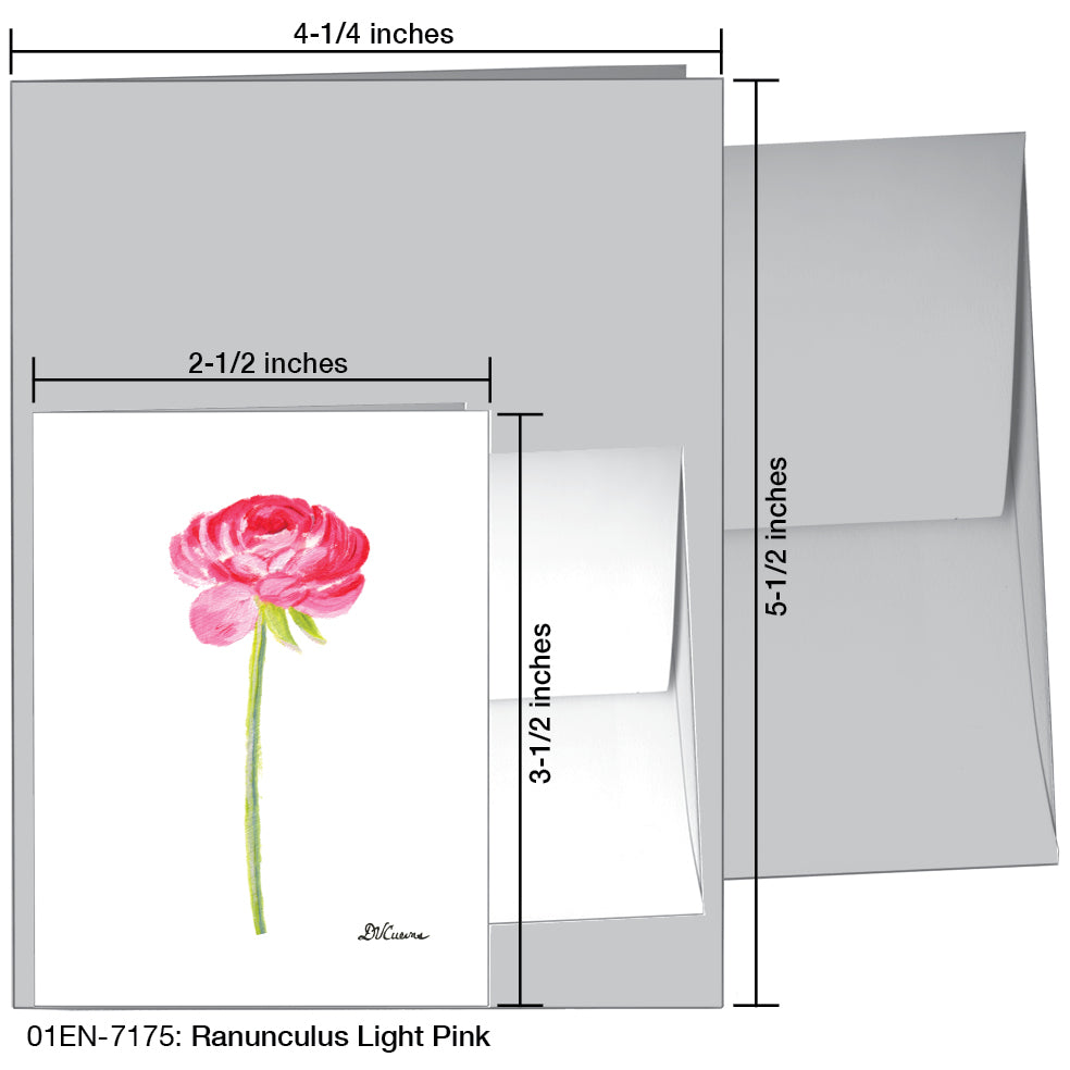 Ranunculus Light Pink, Greeting Card (7175)