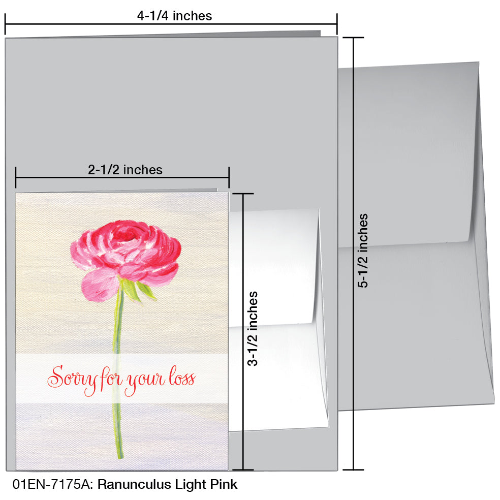 Ranunculus Light Pink, Greeting Card (7175A)