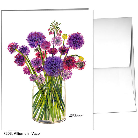 Alliums In Vase, Greeting Card (7203)