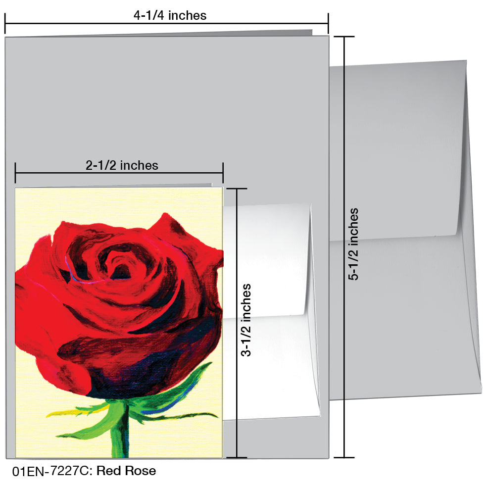 Red Rose, Greeting Card (7227C)