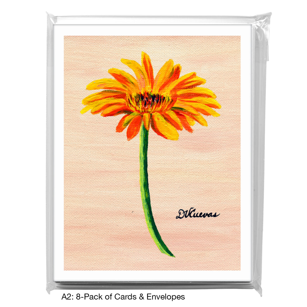 Gerber In Yellow & Orange, Greeting Card (7231F)