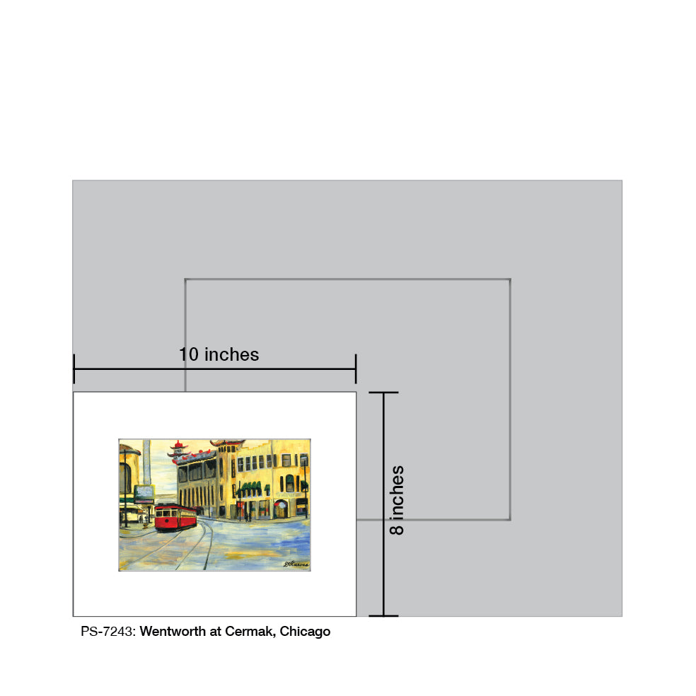 Wentworth at Cermak, Chicago, Print (#7243)