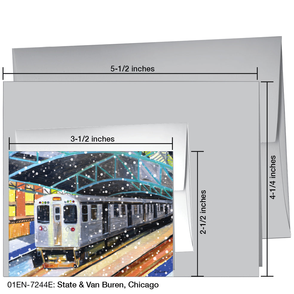State & Van Buren, Chicago, Greeting Card (7244E)