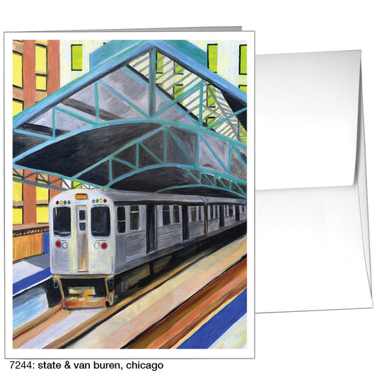 State & Van Buren, Chicago, Greeting Card (7244)