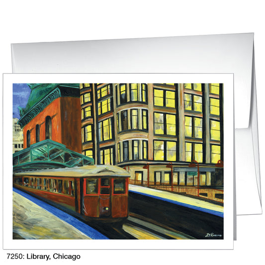 Library, Chicago, Greeting Card (7250)