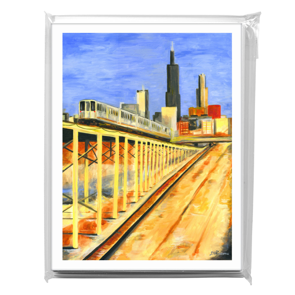 Blue Line, Chicago, Greeting Card (7255)