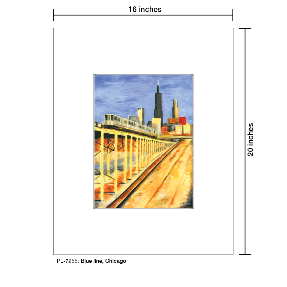 Blue Line, Chicago, Print (#7255)