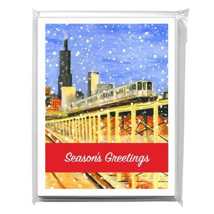 Blue Line, Chicago, Greeting Card (7255B)