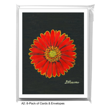 Gerber Red With Yellow, Greeting Card (7259)