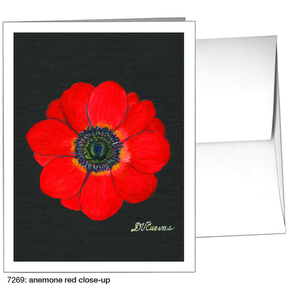 Anemone Red Close-Up, Greeting Card (7269)