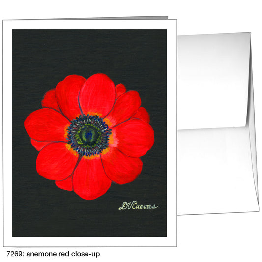 Anemone Red Close-Up, Greeting Card (7269)