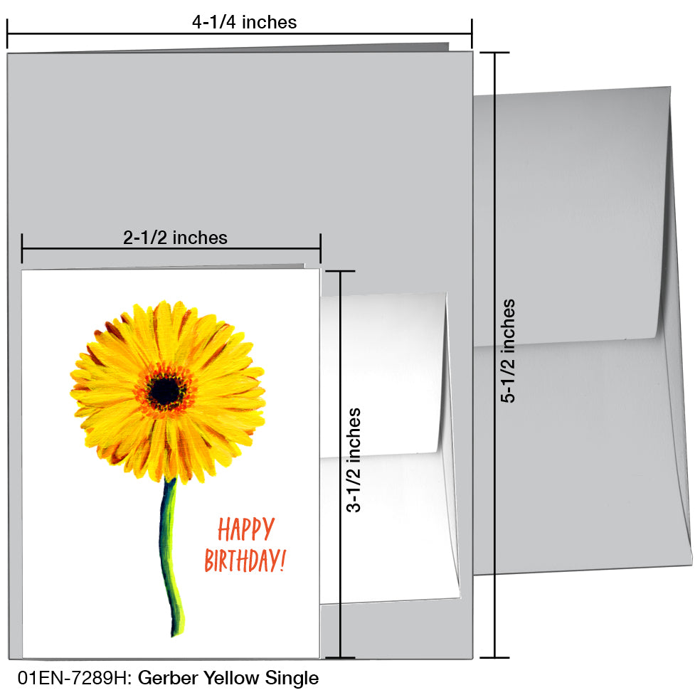 Gerber Yellow Single, Greeting Card (7289H)