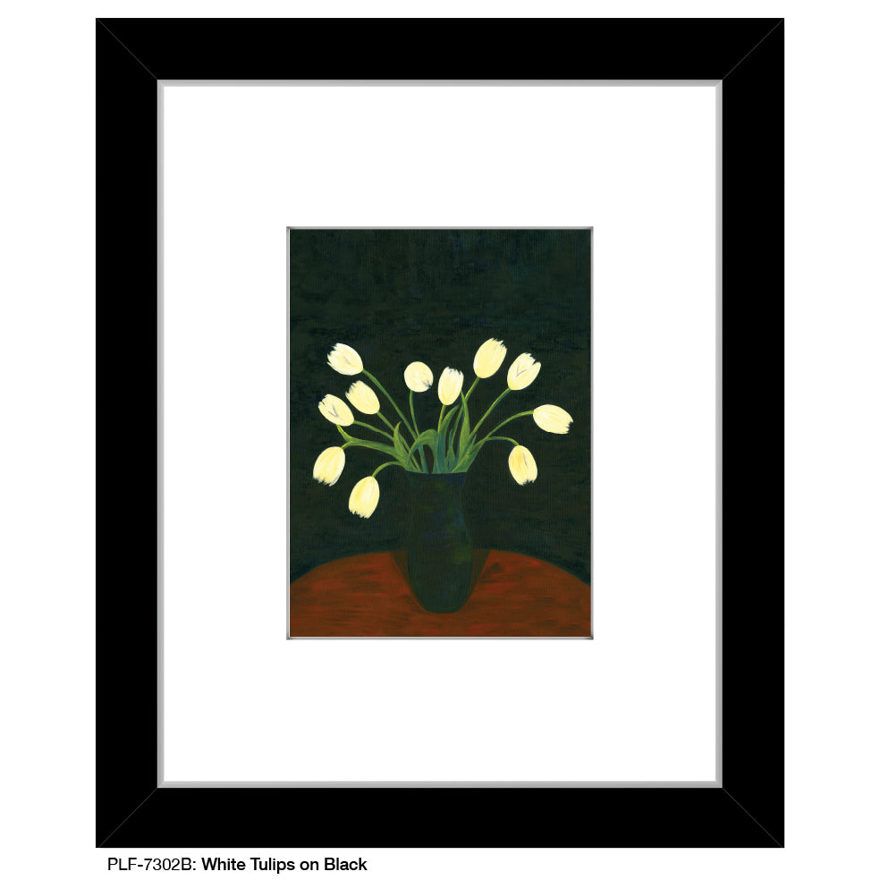 White Tulips on Black, Print (#7302B)