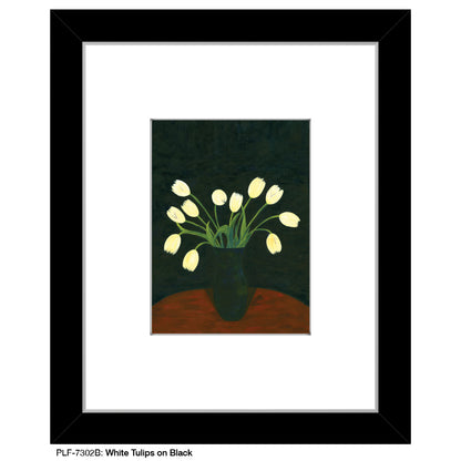 White Tulips on Black, Print (#7302B)