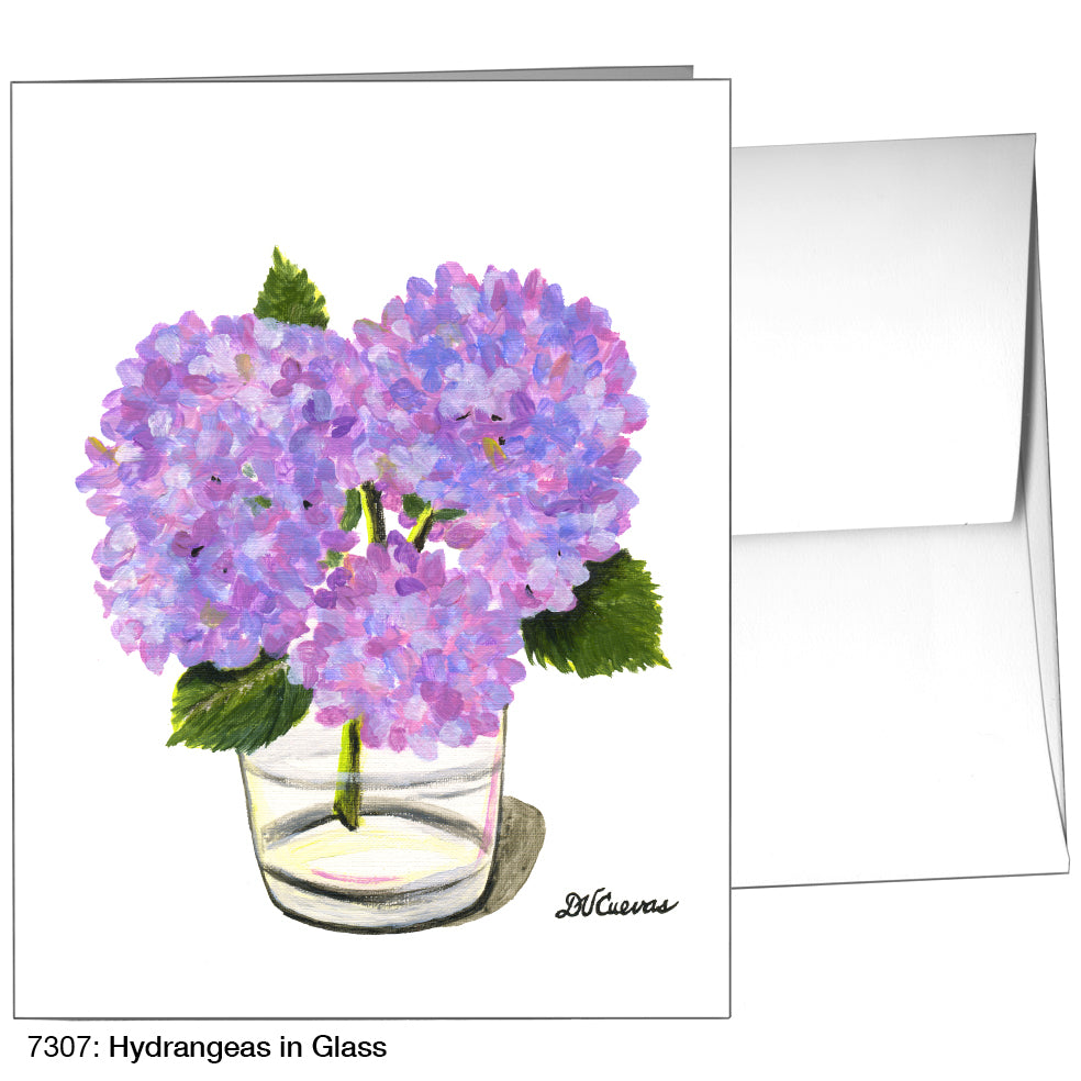 Hydrangeas In Glass, Greeting Card (7307)