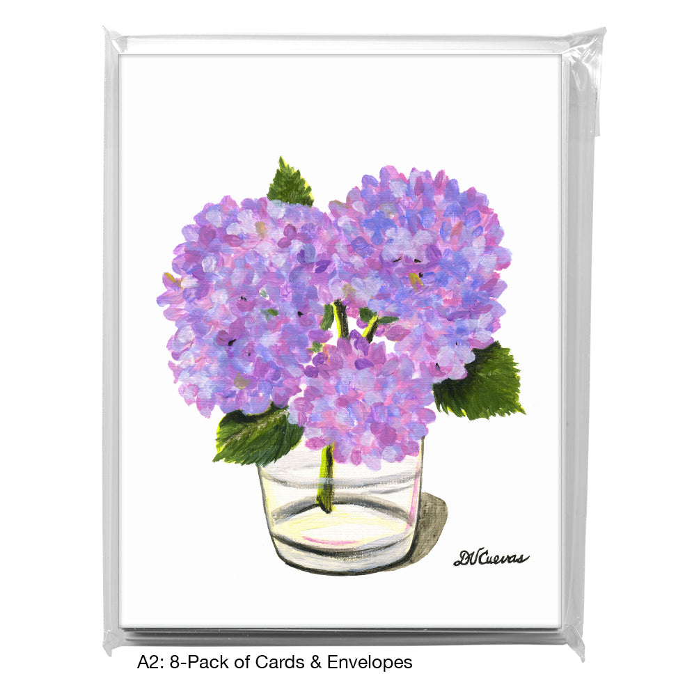 Hydrangeas In Glass, Greeting Card (7307)