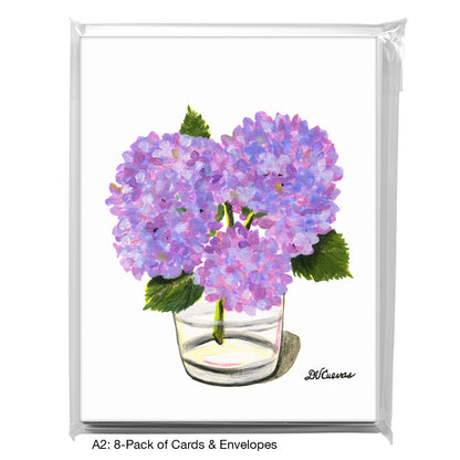 Hydrangeas In Glass, Greeting Card (7307)